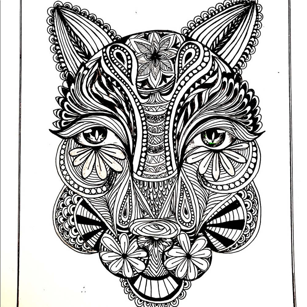 Created animal black fine line